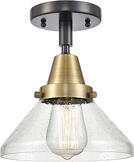 Innovations 447-1C-BAB-G4474 One Light Flush Mount from Franklin Restoration Collection