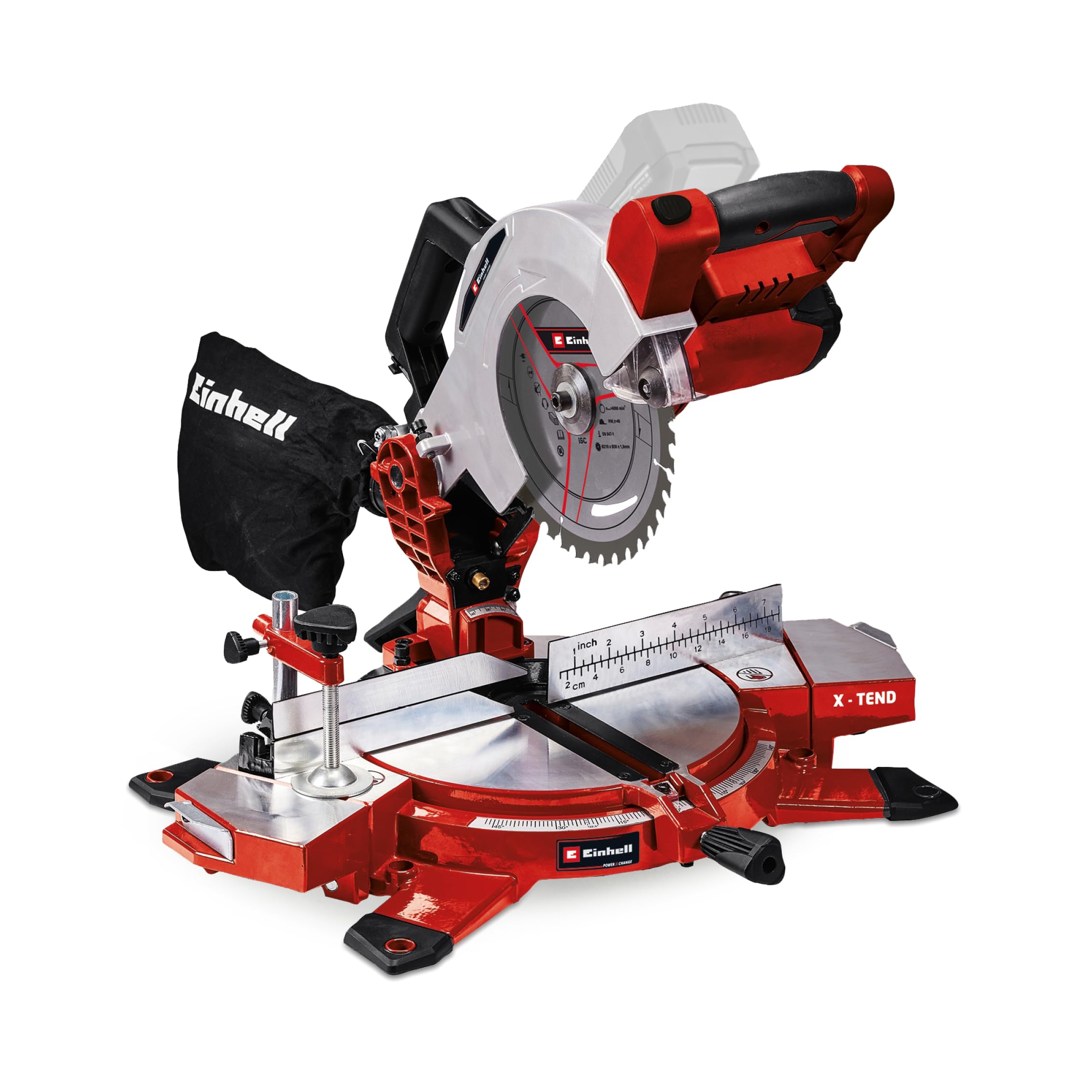 Einhell TE-MS 18/210 Li-Solo Troncatrice a batteria Power X-Change (giri al min. 3000, lama Ø210 x Ø30, inclinabile fino a 45 °, senza batteria e caricabatteria)