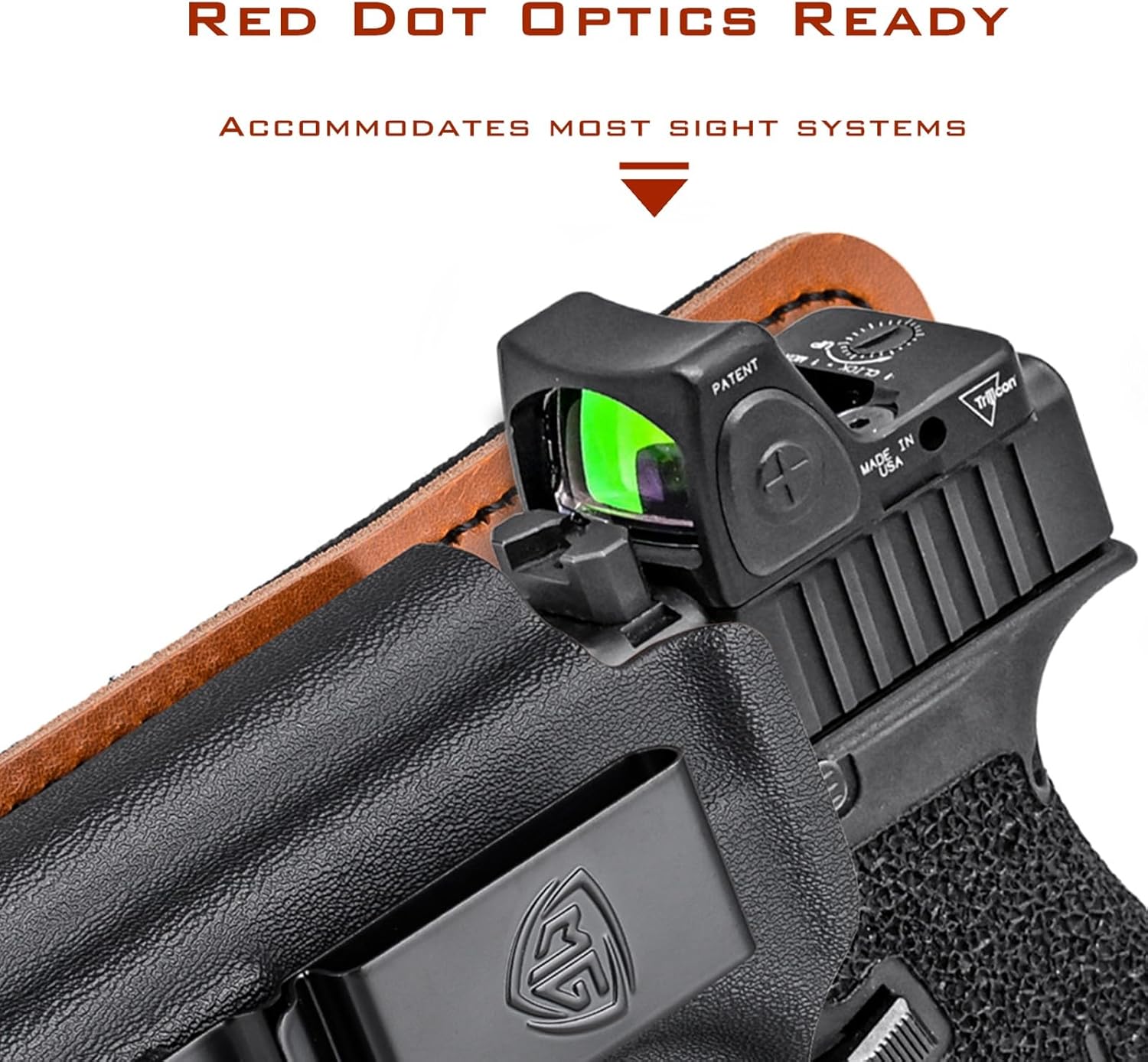Hellcat Pro Holster with Comfort Foam Pad, IWB Kydex Leather Hybrid Holster for 9mm Springfield Armory Hellcat Pro & 3" Hellcat Micro OSP Pistol - Red Dot Optics Cut - Inside Waistband Concealed Carry