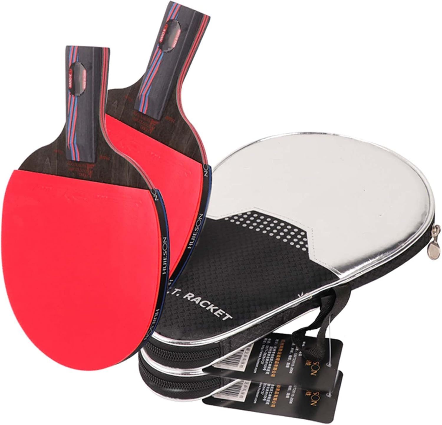 ナノカーボンファイバー付きピンポンパドル、ITTF承認ゴム、プロスポーツトレーニングラケットキット/2パック/ロングハンドル