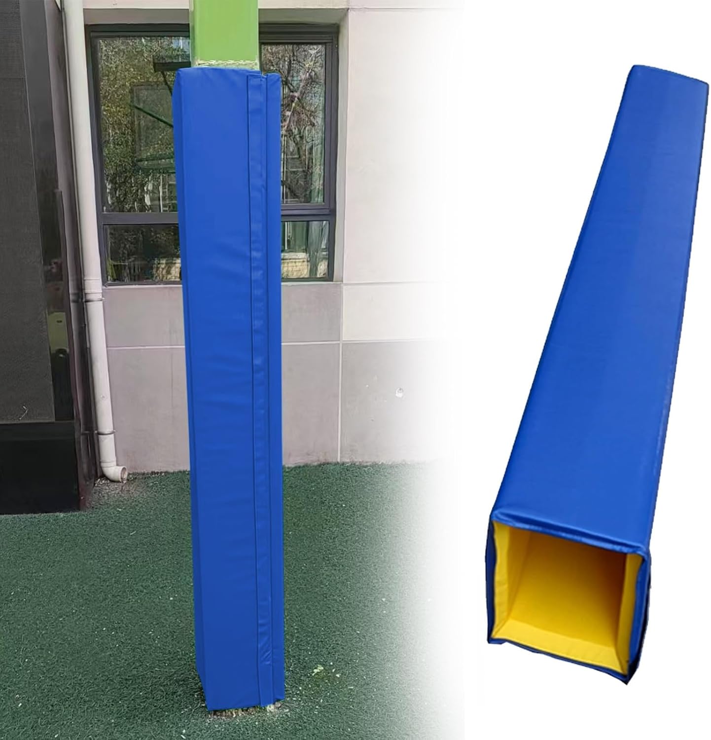 Basement Pole Padding Wrap Around, Foam Padding for Square Pole, Wrap Around Pole Fits 4", 6", 8", 10", 12" Pole Padding, Square Basketball Pole Padding for Training