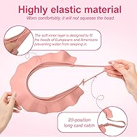 Vista 4 de Gorro de champú ajustable, impermeable, suave, sin BPA, para cabeza, oídos, elástico, para lavado de cabello, protección suave para ojos y oídos