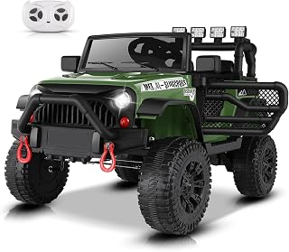 Hikole 24V Ride on Toys for Big Kids, 24 Volt Power Truck Wheels with Remote Control, Kids Ride on Car 24V, Bluetooth MusicDual Steering Shock Suspension System Led Lights Safety Belt