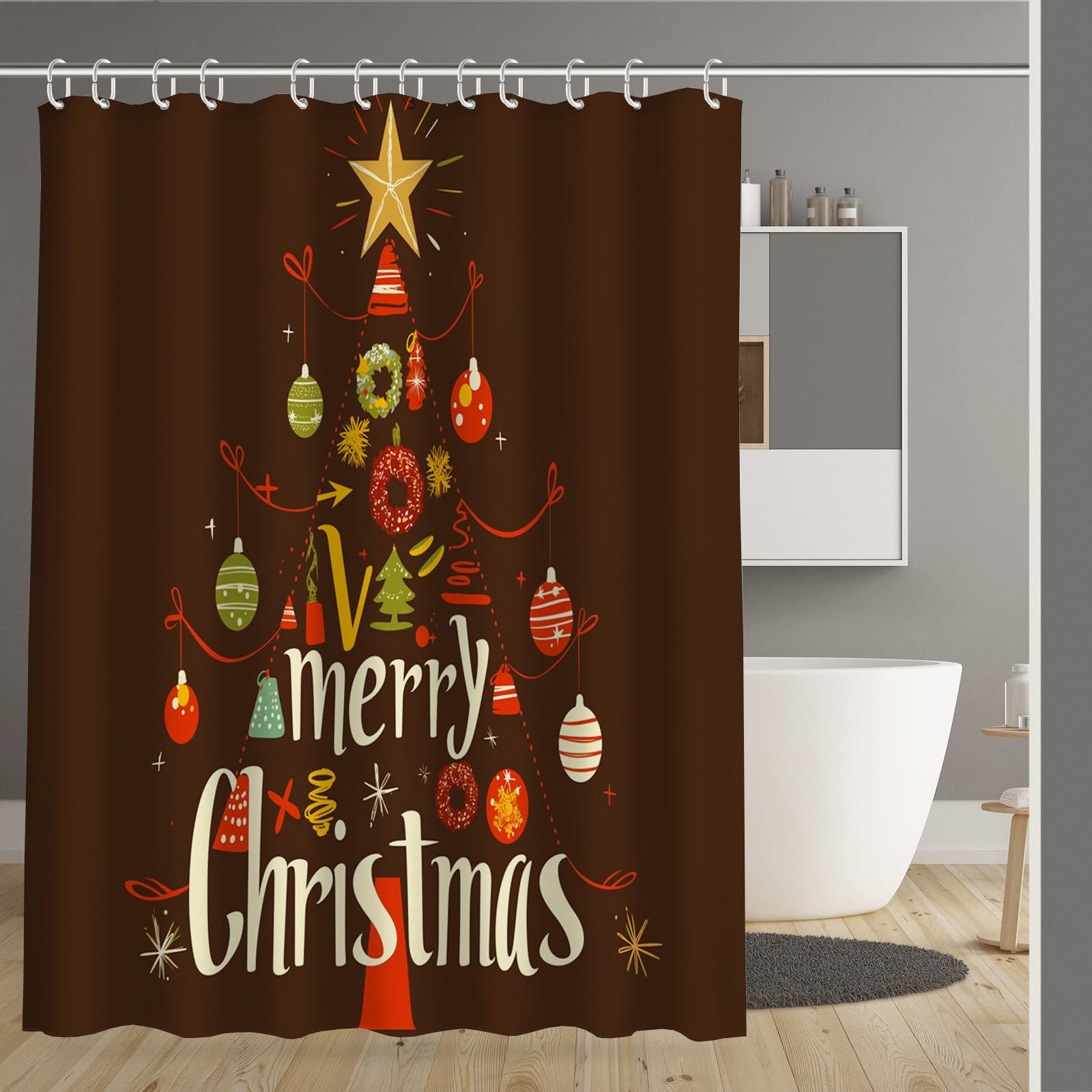 Rideau de douche lesté et imperméable de 180x180 cm pour une salle de bain sans éclaboussures