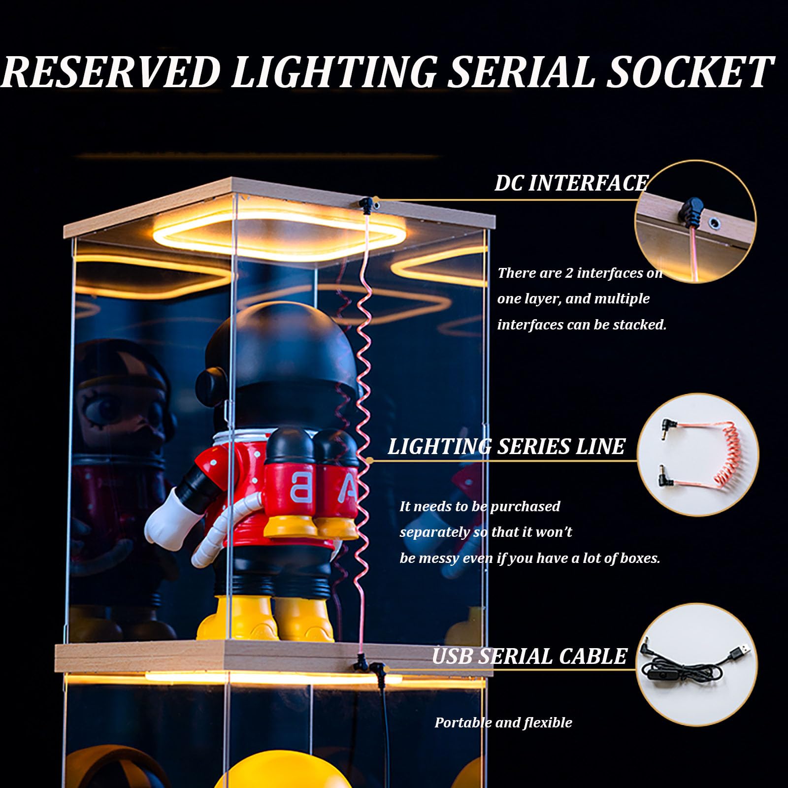 Vetrina trasparente in acrilico da 20 cm, perfetta per minifigure, blocchi da costruzione e giocattoli modellini, vetrina trasparente per personaggi da collezione e esigenze di esposizione