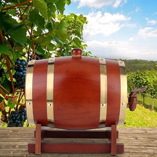 Miniatura 2 de Barril de whisky 3L de alta calidad simple y retro a prueba de fugas barriles de envejecimiento con soportes dispensador de barril de vino