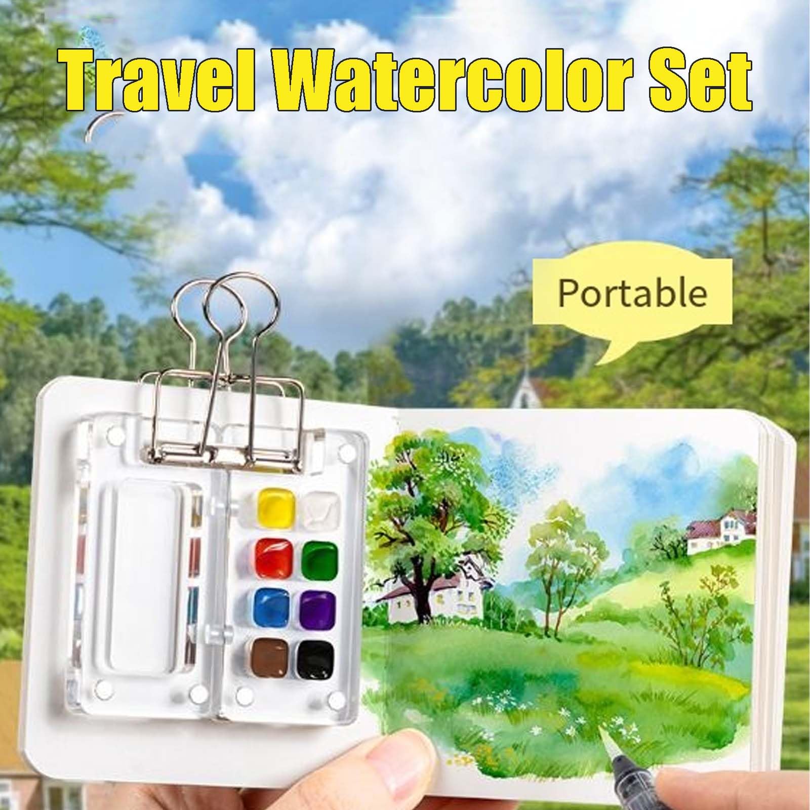 Amazon | Tobios 水彩セット Tobios ミニ水彩トラベルキット 絵本付き