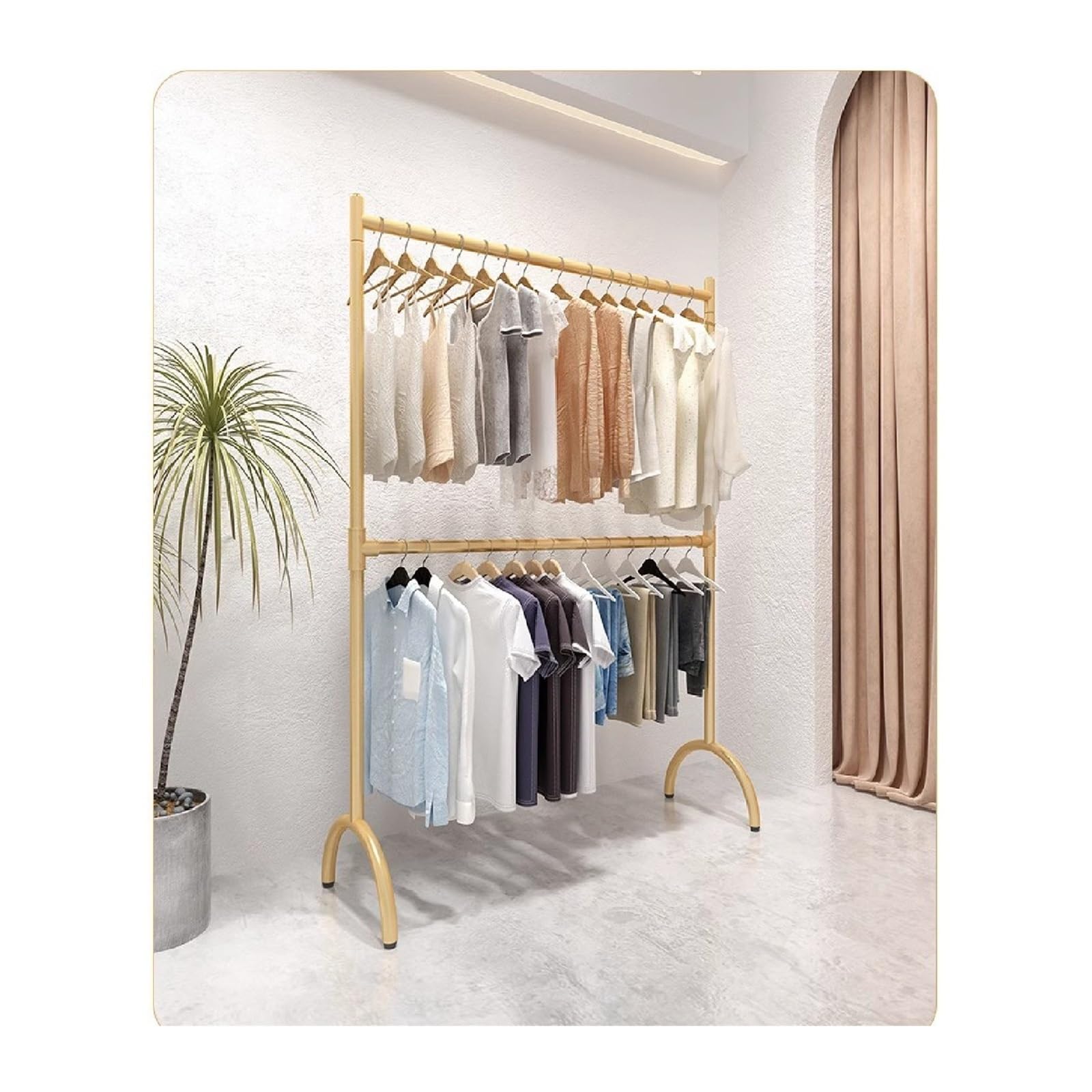FGXHHS Portable Garment Rack Organizer for Boutique Store Display and Bedroom Living Room Clothes Storage