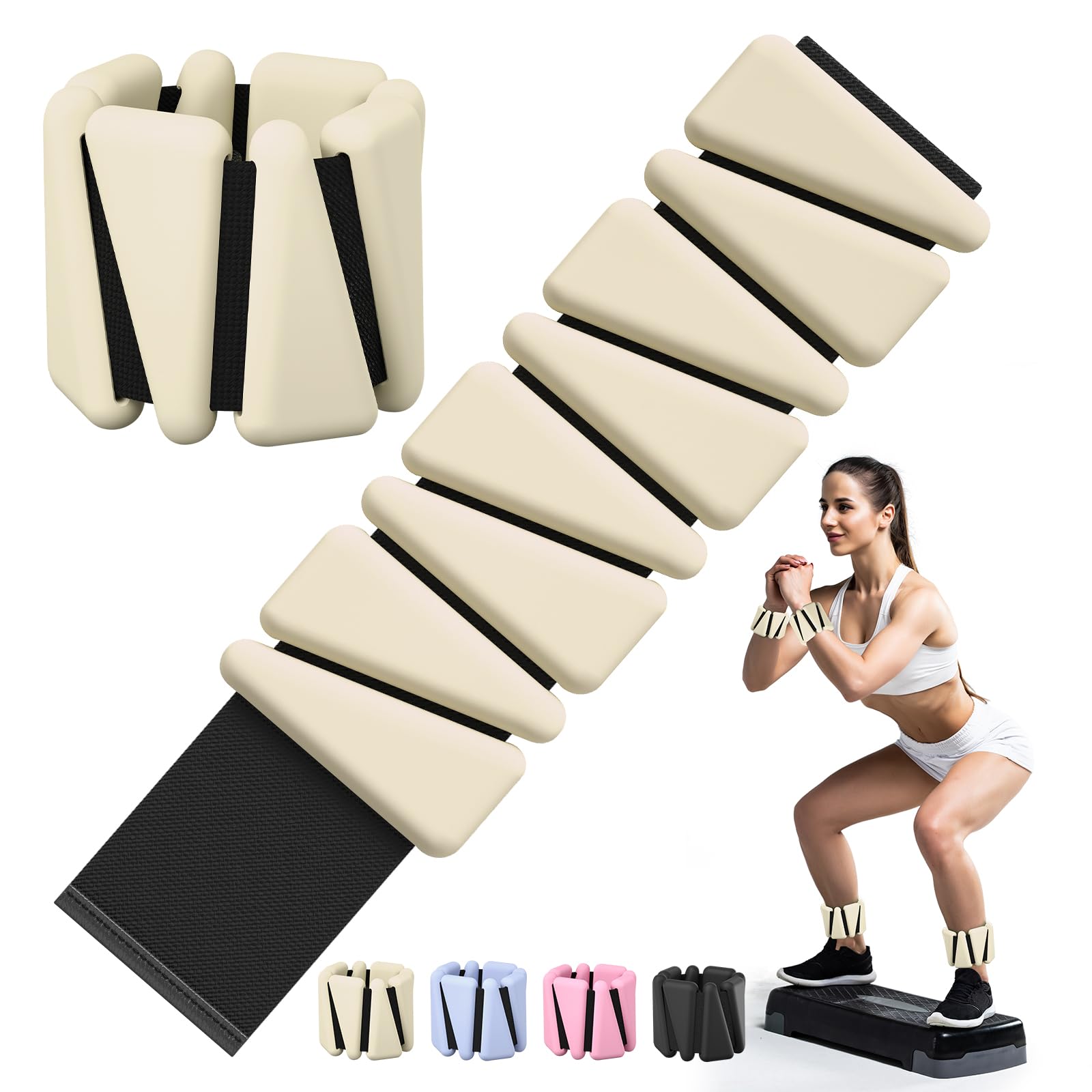 Wrist & Ankle Weights for Women, Wearable Strong Arm & Leg Weights Set of 2(1Lbs Each), Adjustable Ankle Weights for Walking, Yoga, Dance, Barre,Gym,Exercise,Pilates,Walking Running-image-38