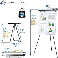 Vista 22 de Caballete de presentaciones de aluminio, ligero, plegable, Negro Paquete de 10