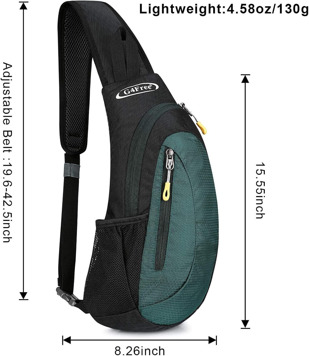 G4Free Sling Bag for Men Women, Small Crossbody Backpack Lightweight Chest Shoulder Bags for Travel, Outdoor and Sports (Dark Green) - Image 5