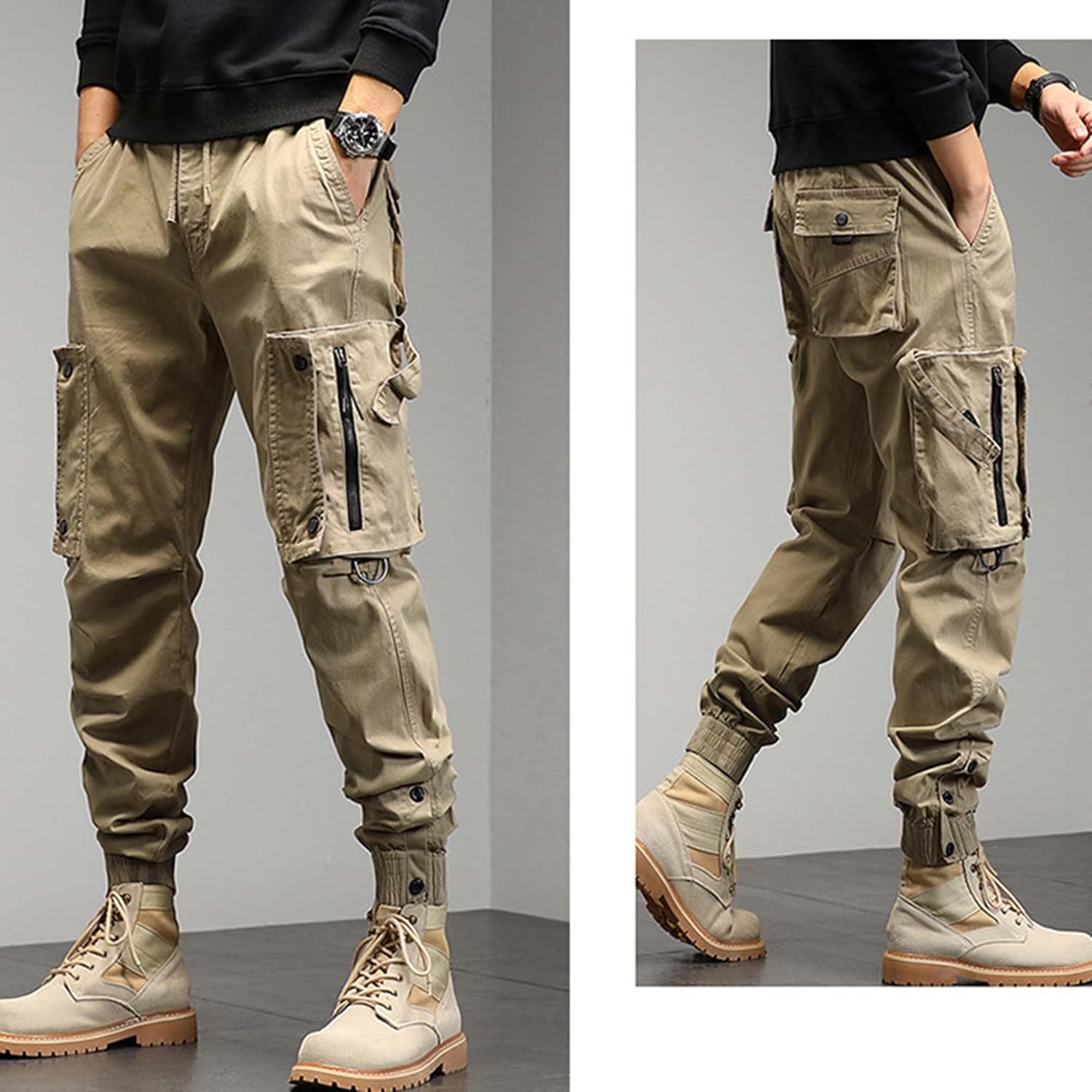 XYXIONGMAO Men's Harem Hip Hop Techwear Streetwear Tactical Joggers Cargo Pants Casual Functional Overalls Jeans Trousers