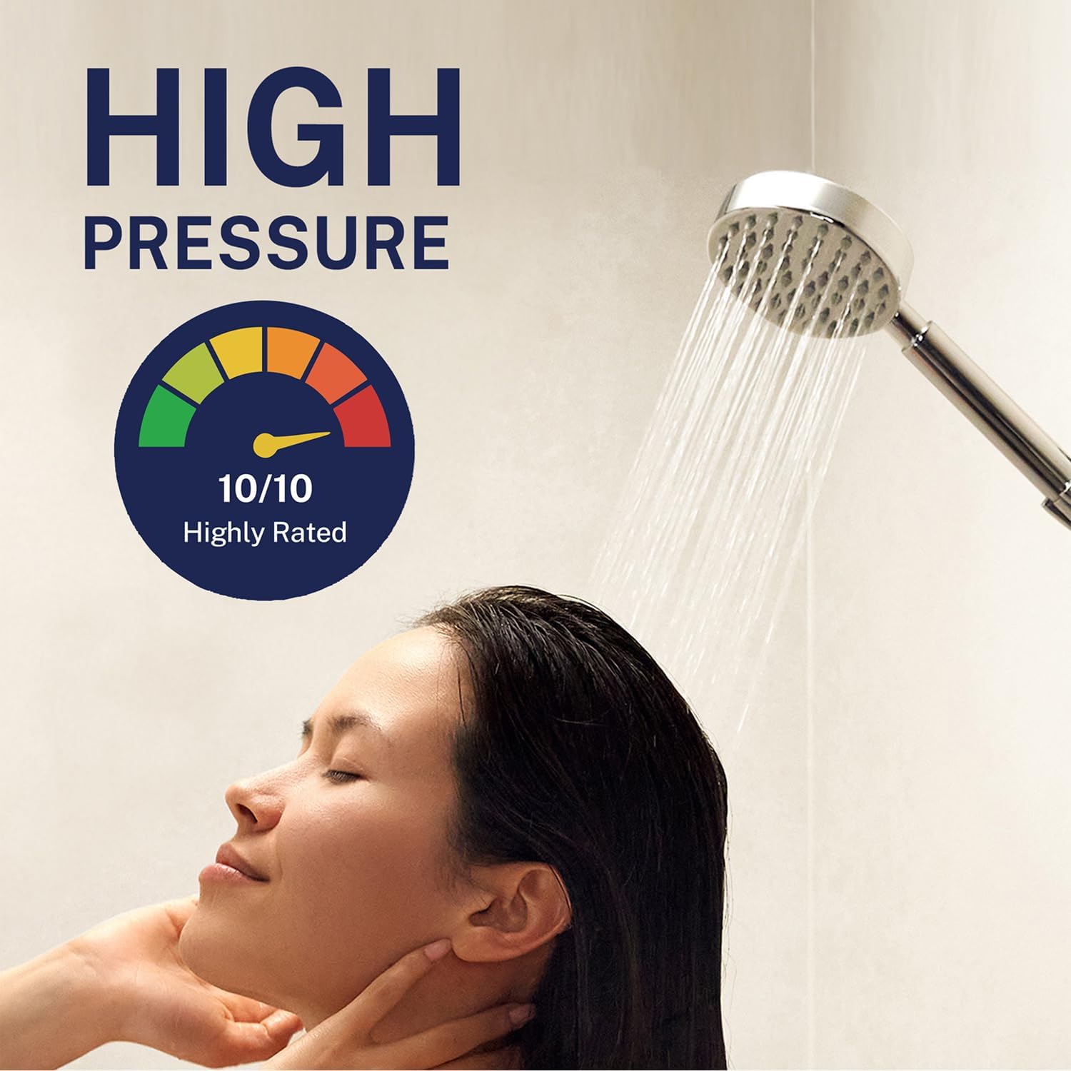 HammerHead Showers® SOLID METAL 27.5 Inch Shower Slide Bar Set and Handheld Shower Head with Hose — BRUSHED NICKEL — 1.75 GPM Low Flow Spray Wand — Easily Adjust Height & Angle of Handshower