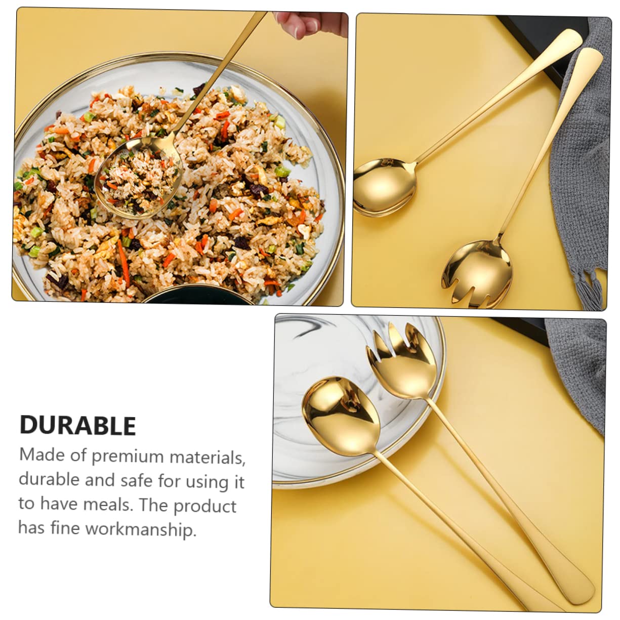 GRIRIW Practical Stainless Steel Fork Spoon for Buffet Hotel Restaurant Picnic