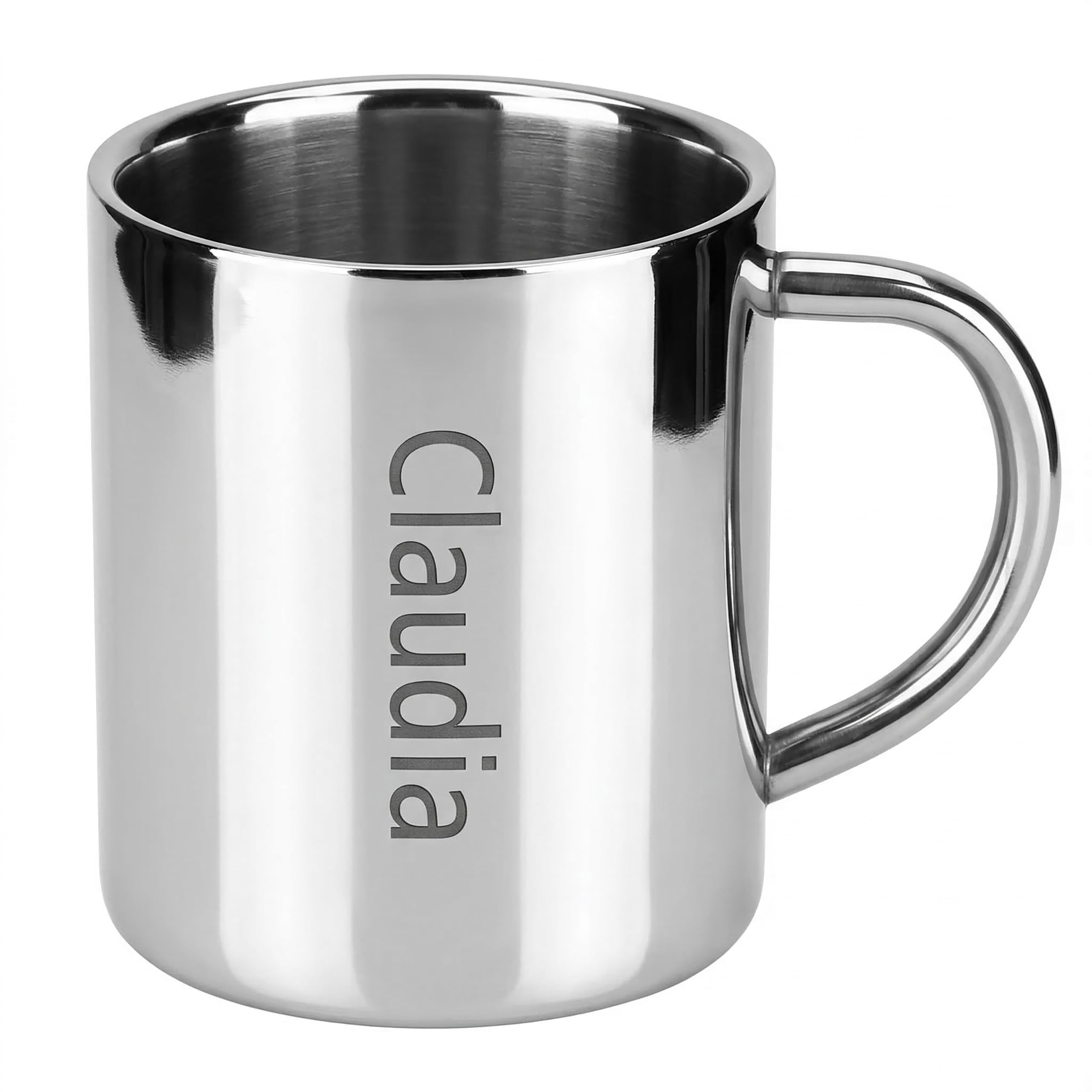 Lantelme Personalisierte Edelstahl Tasse mit Wunschgravur | Metall Thermotasse 280ml mit Gravur