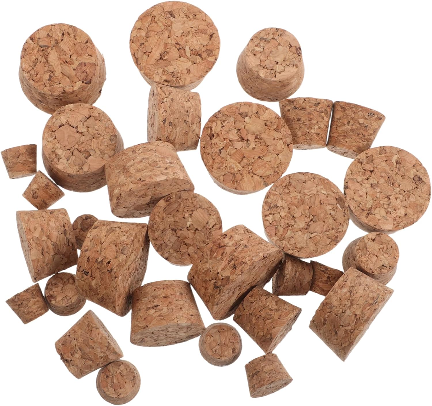 Cabilock 30pcs Natural Wood Cork Stoppers Tapered Bottle Stoppers for Wine Beer Diy Wishing Bottles