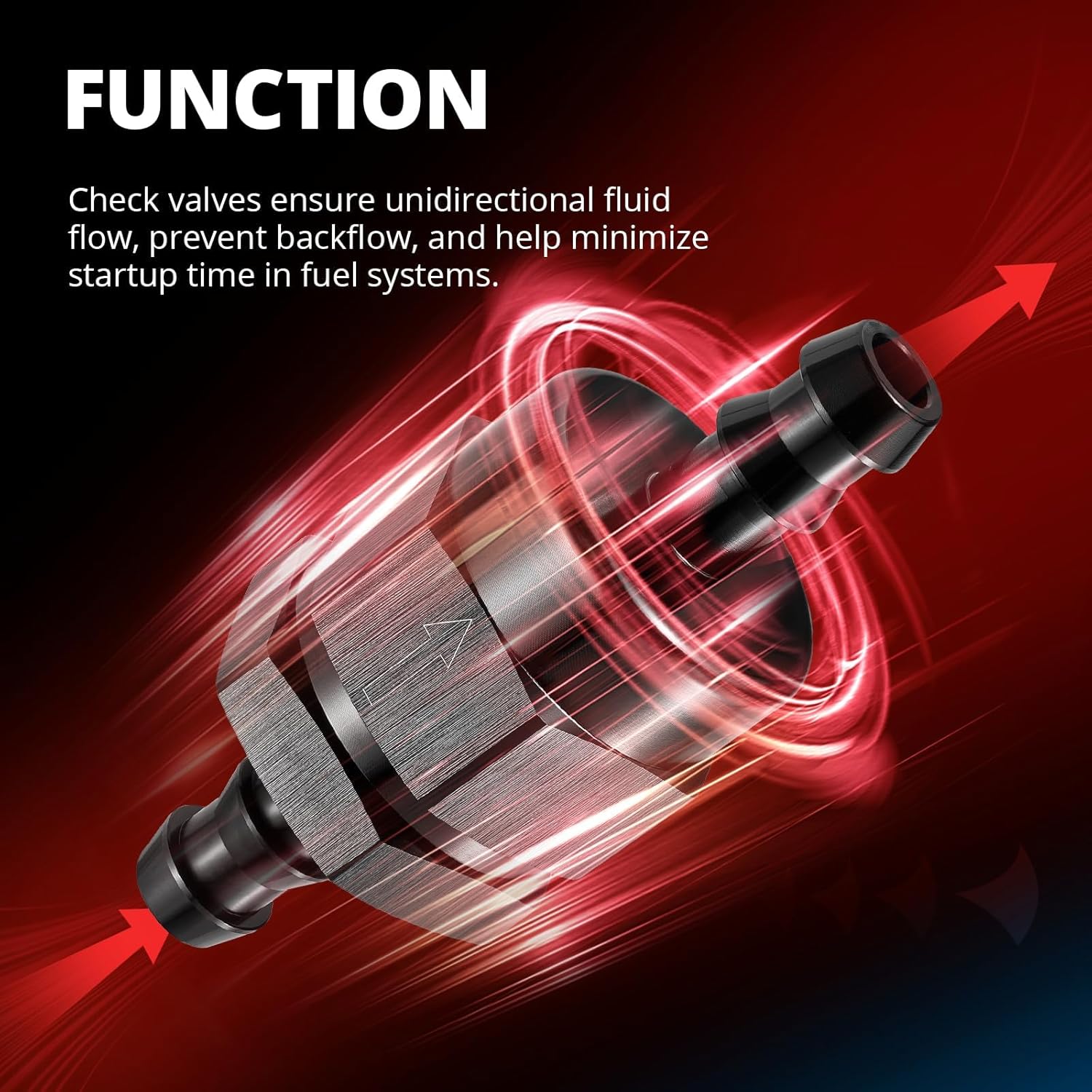 EVIL ENERGY 3/8" Check Valve, One Way Non-Return Valve Fitting Aluminum Black