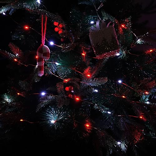 Vista 144 de Guirnalda de 200 luces LED enchufables de 66 pies, tira de luces impermeables para exteriores e interiores, 8 modos con temporizador, luz de Navidad