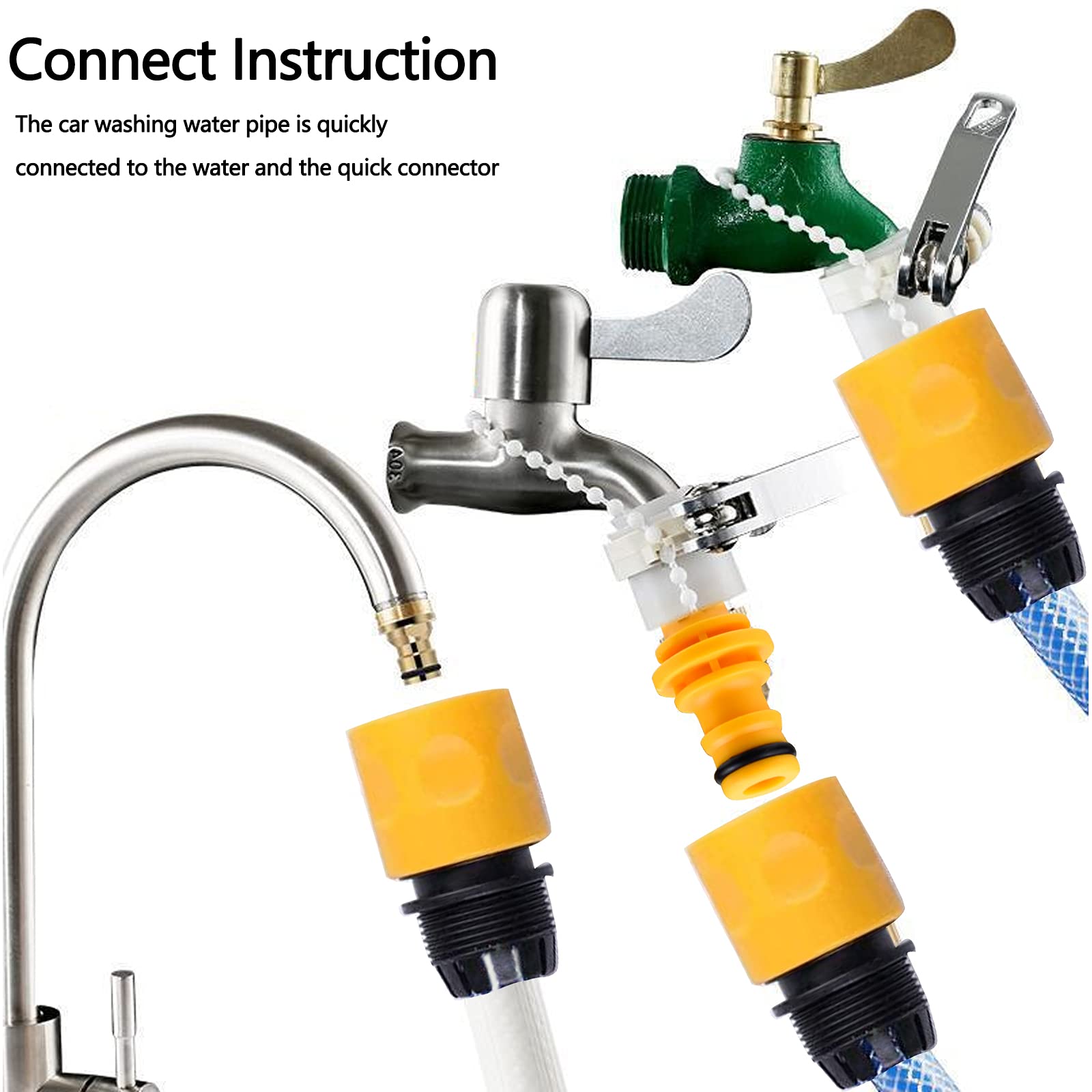 Buy Garden Hose Connector Set, including Hose End Quick Connector, Hose