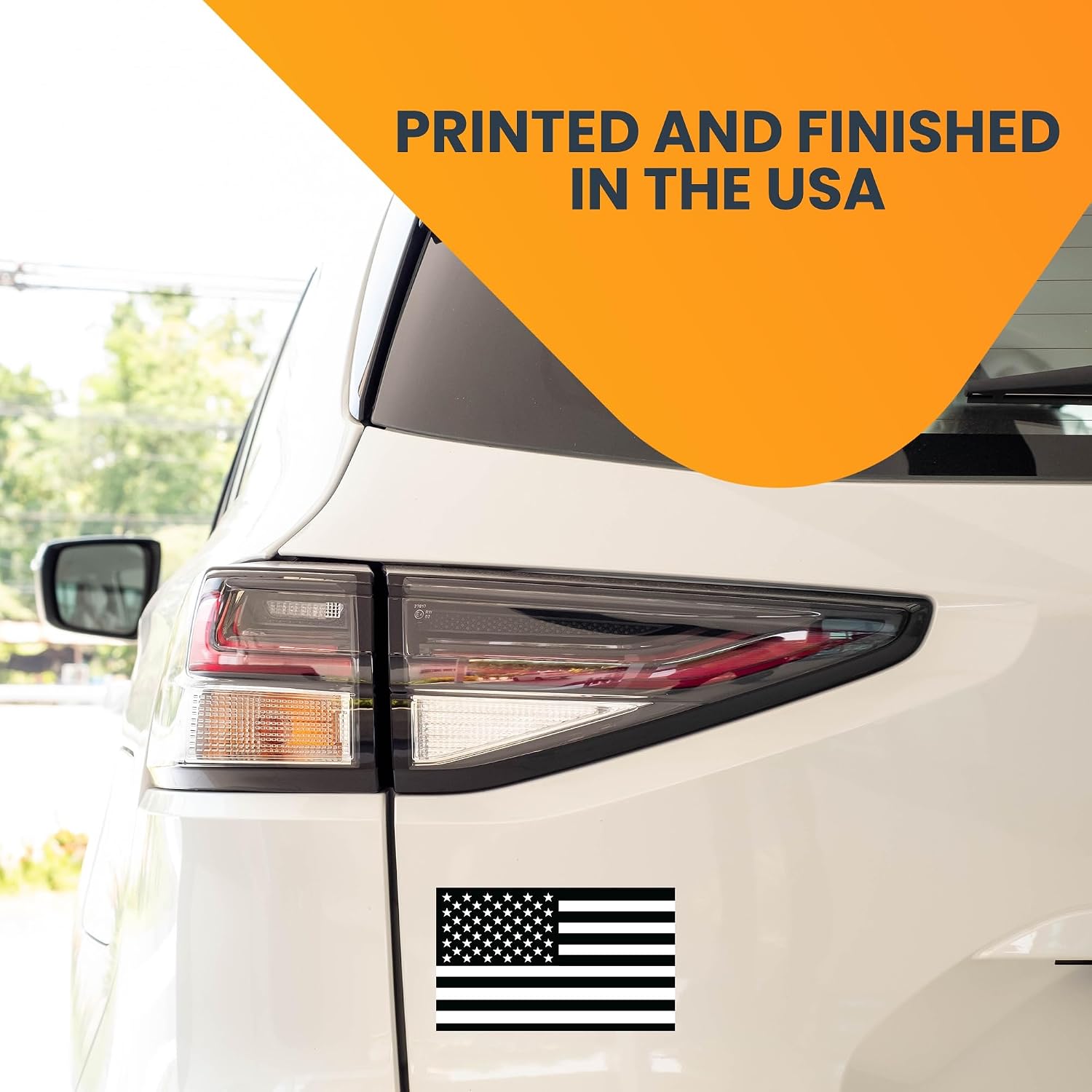 Black and White American Flag Car Magnet Decal, 3x5 Inch image 3