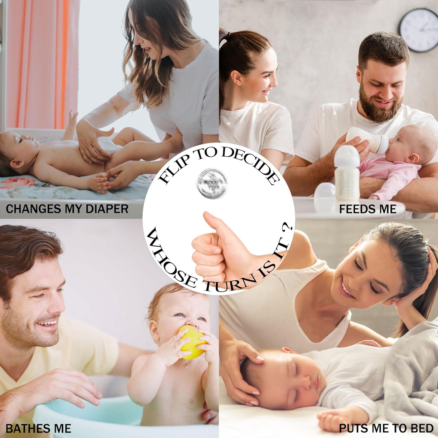 Funny Double Sided Baby Gift, Pregnancy Coin for New Parents - Mom, Dad, Mummy & Daddy Gifts for Couples - Halloween, Thanksgiving & Christmas