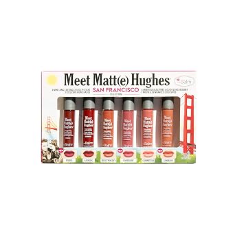 theBalm Meet Matte Hughes Set of 6 Mini Long-Lasting Liquid Lipsticks, 0.04 Ounce Pack of 6