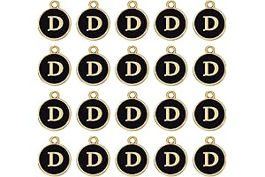 20 Pcs Enamel Double Sided Alphabet Charms for Jewelry Making