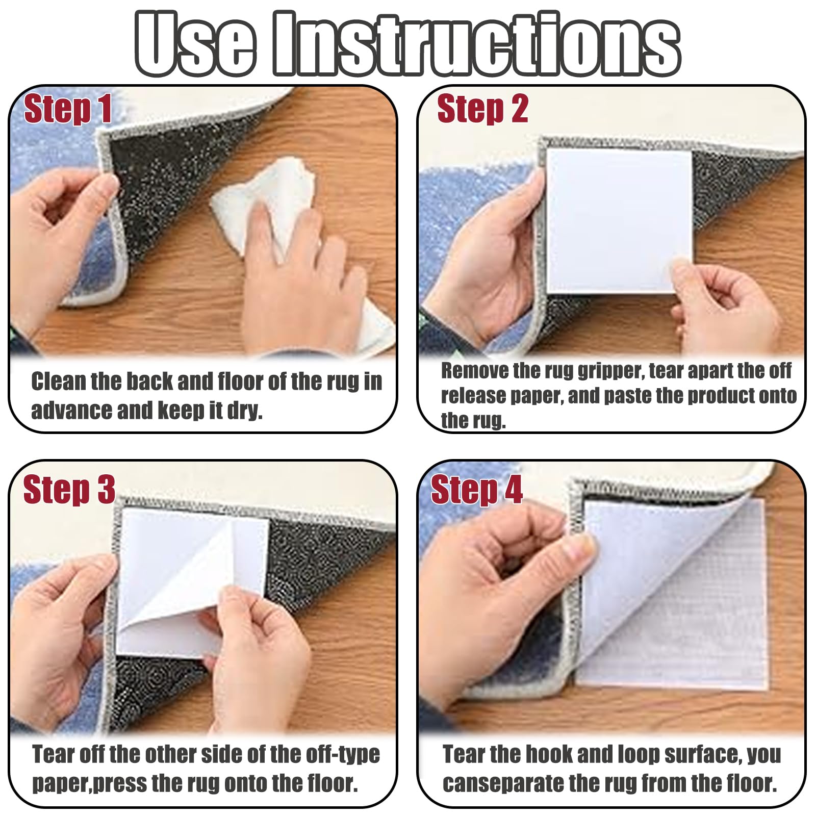 12 Adesivi Antiscivolo Per Tappeti Hejo - A Forma Di Cuore, Riutilizzabili, Per Pavimenti Lisci - Foto 11