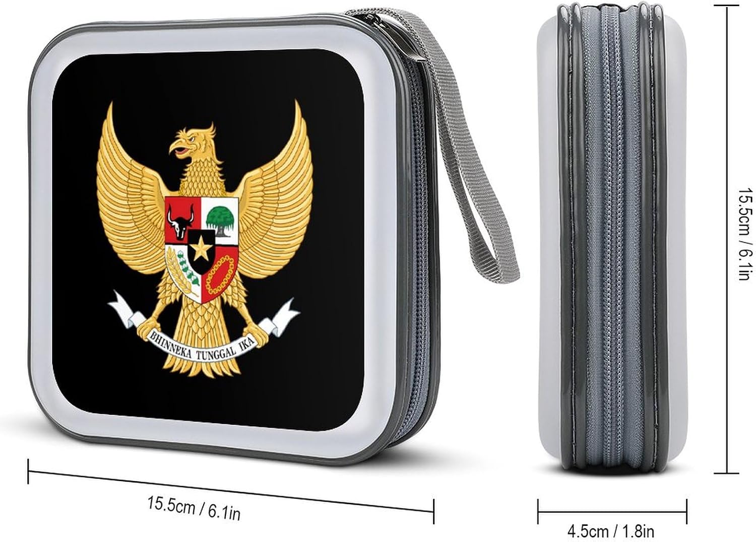 Indonesia Indonesian National Emblem CD Case Portable DVD Storage Box CD Wallet Holder Binder Organizer for Car Home