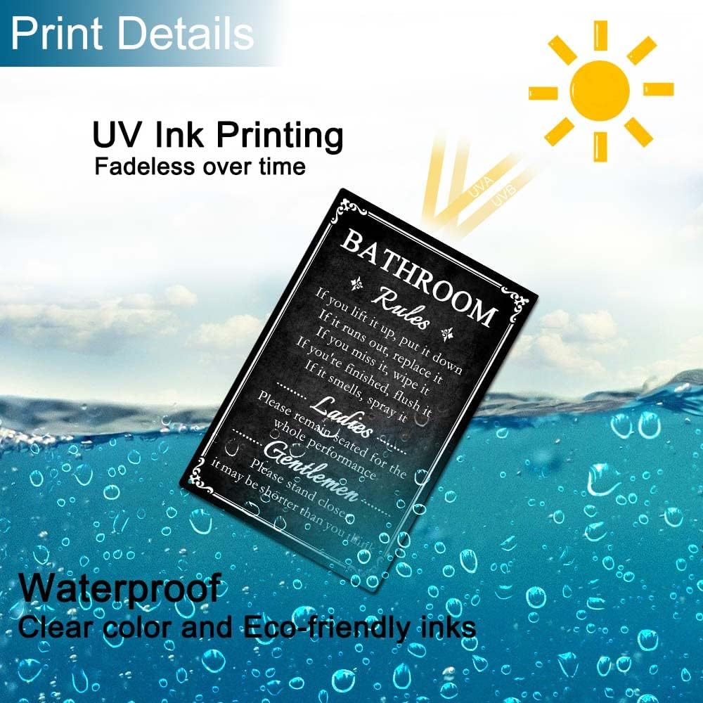 Funny Bathroom Rules Sign Vintage Bathroom Wall Decor Please Flush Toilet Sign for Home Restroom Door Humor Metal Signs 8 x 12 Inch - Image 3