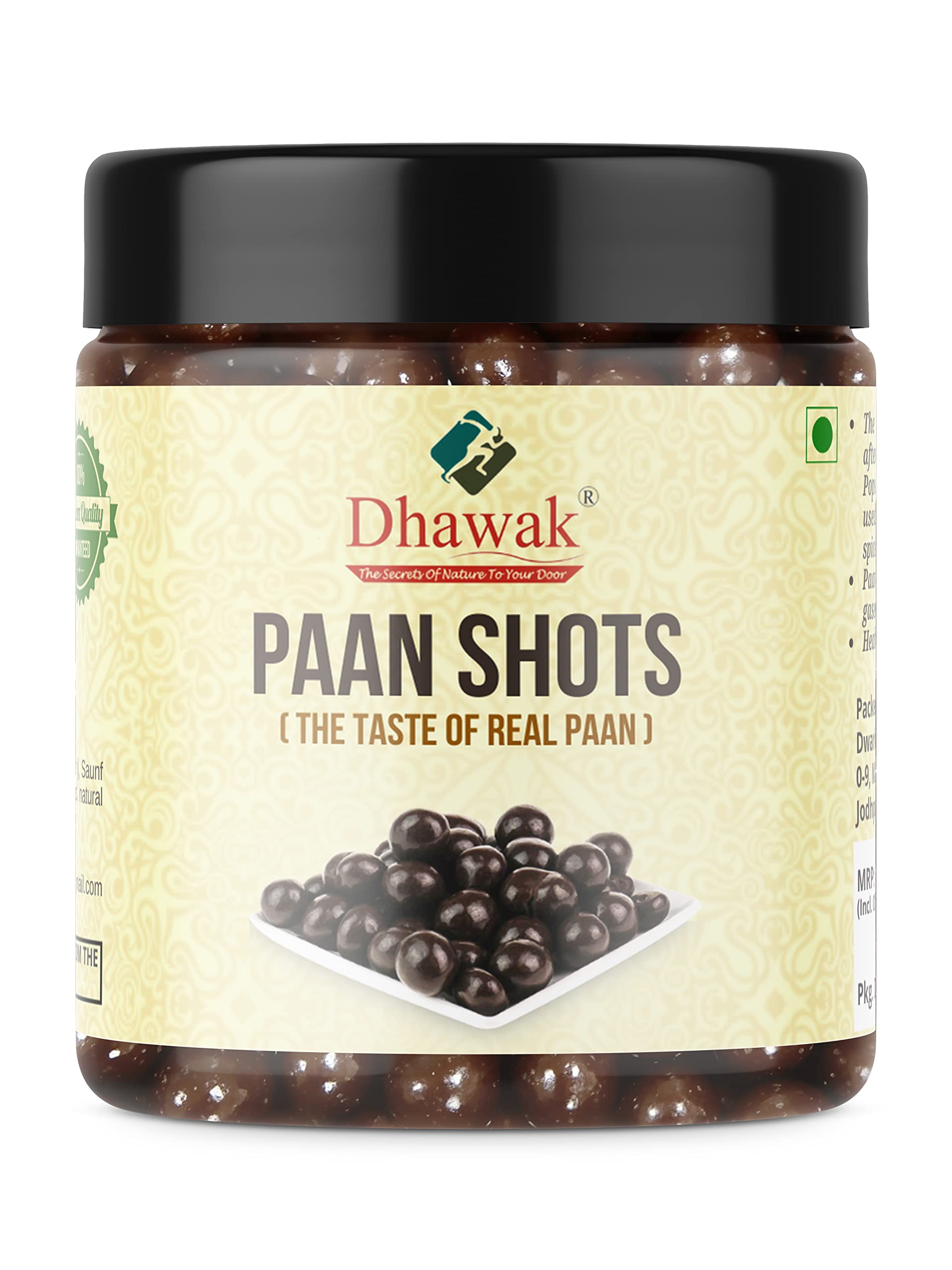 Dhawak Paan Shots 300 gm (Instant Paan, Mouth Freshener, Mukhwas) Paan Flavor Candy Paan Shots | Pan Laddu - Paan Candy [Jar Pack] (B09TR9VQJ1) Amazon Price History, Amazon Price Tracker