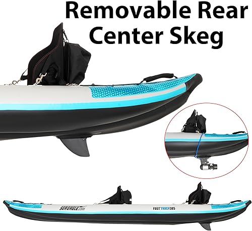 Miniatura 6 de Sea Eagle Kayak inflable Fasttrack de 385 pies de 12 pies 6 pulgadas para 1-3 personas con quilla externa rígida, experiencia de remo más suave,