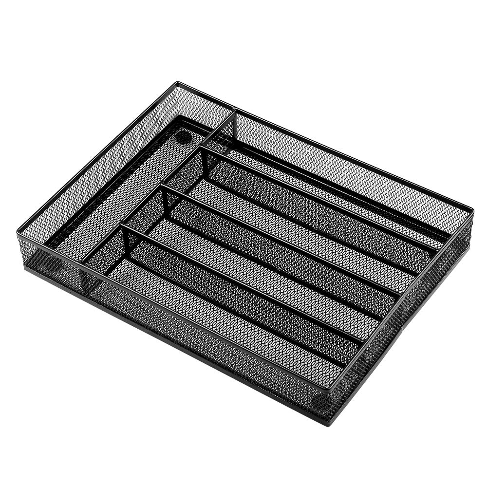 Buy GBmall Kitchen Cutlery Trays, 5 Compartments Steel Mesh storage