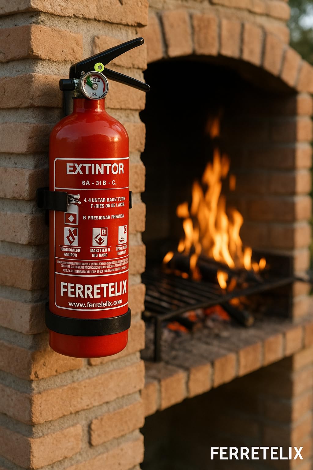 Ferretelix® Pack 4 und Extintores 1 kg Polvo ABC –Fabricado EN 2026 Incluye Soporte de Montaje – Homologados para Coche, Hogar, Oficina, Caravana o Barco –