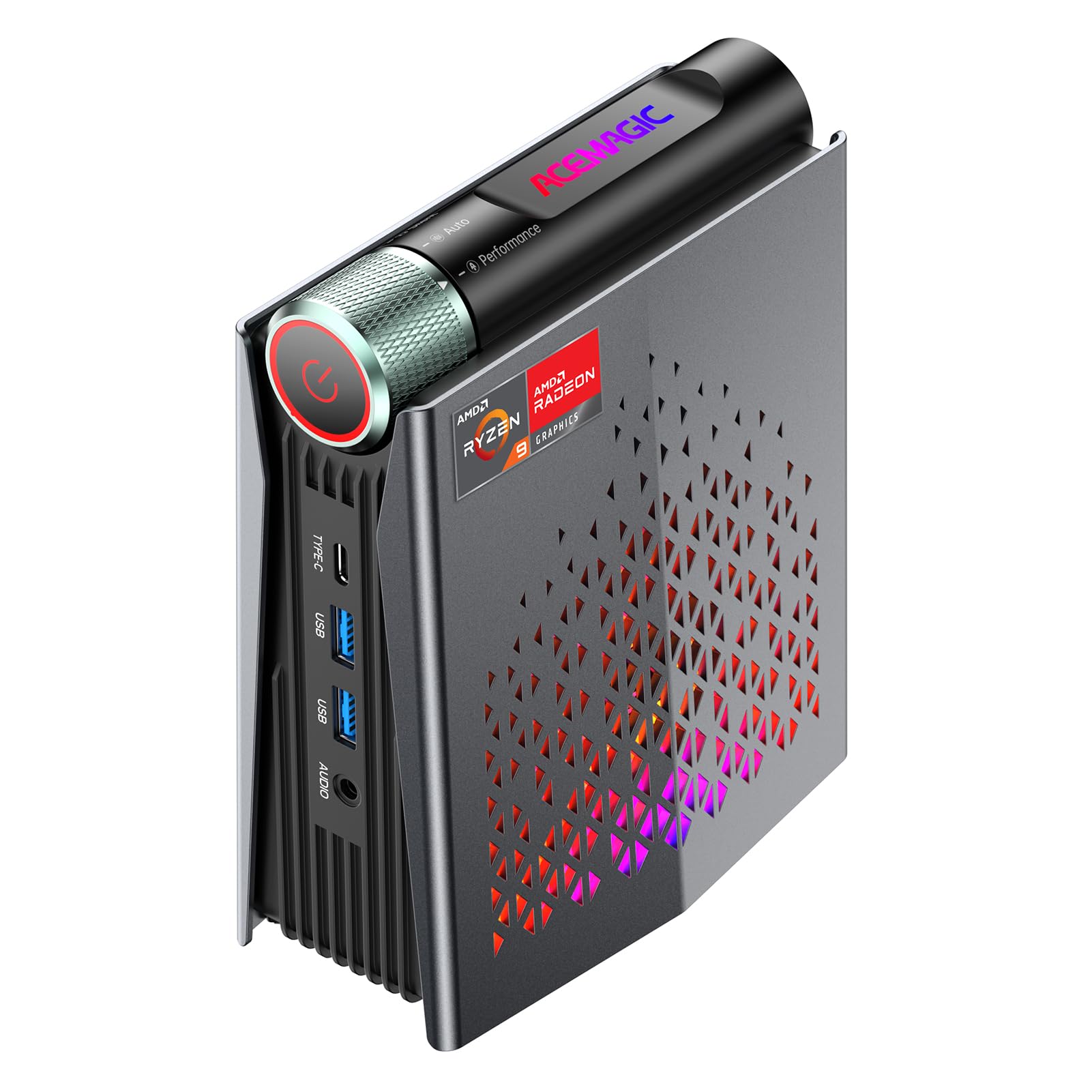 S3A Mini PC 16GB DDR5 4800MHz 512G NVME PCIe3.0 SSD, AMD Ryzen 9 6900HX (bis zu 4,9 GHz) Radeon 680M, Micro Desktop Computer Für Bussiness/Office/Gaming Einstellbar in 3-Modi|WIFI6|2.5G LAN