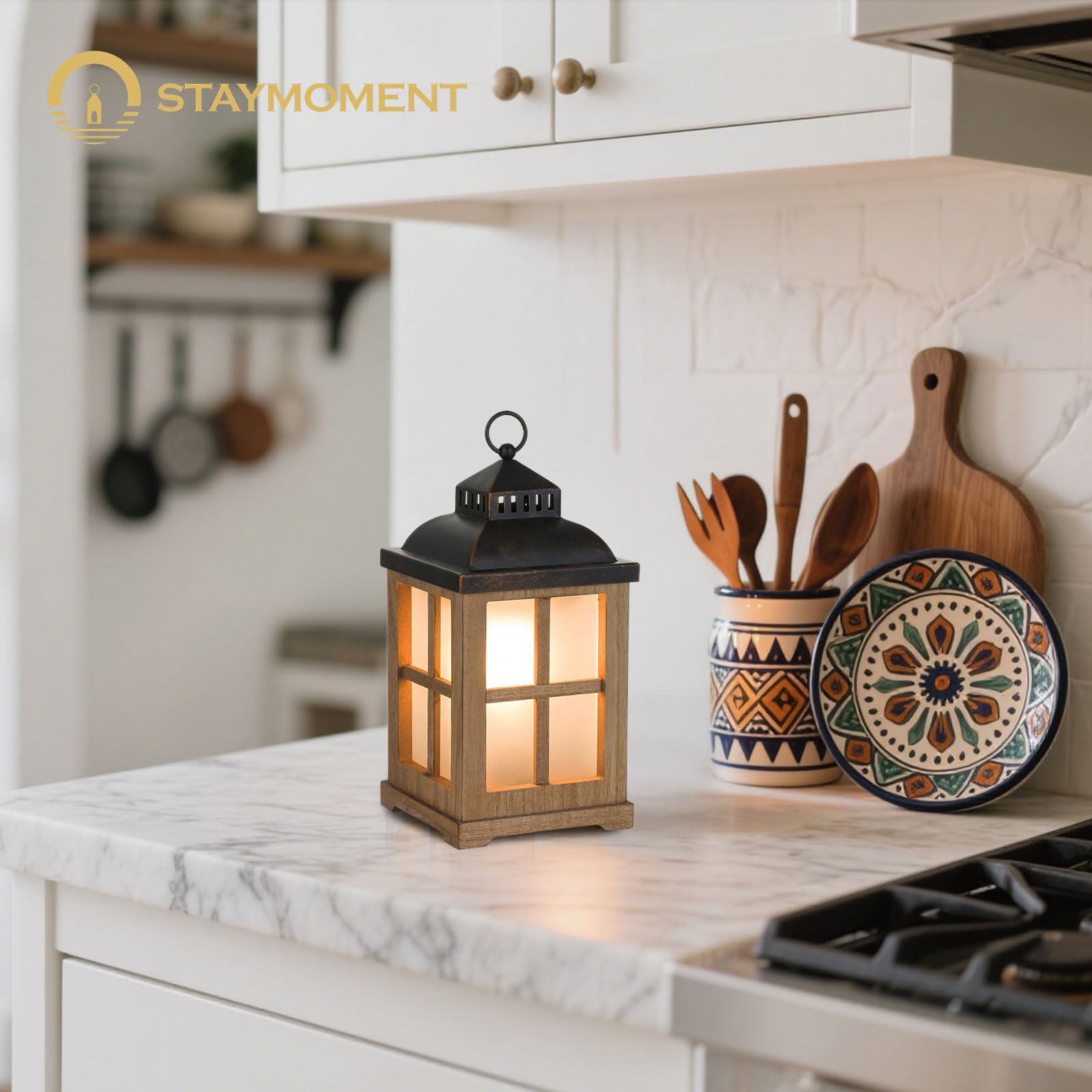Elektrische Duftlampe für Wachs mit Timer: Holz Candle Warmer Tischlampe für ätherische Öle Duftkerze Duftöl Raumduft Wohnung Deko landhausstil