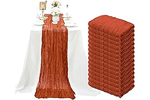 Quintessential Table Centerpieces for Matrimonial Soirees: A Pack of 15 Gauzy Terracotta Runners