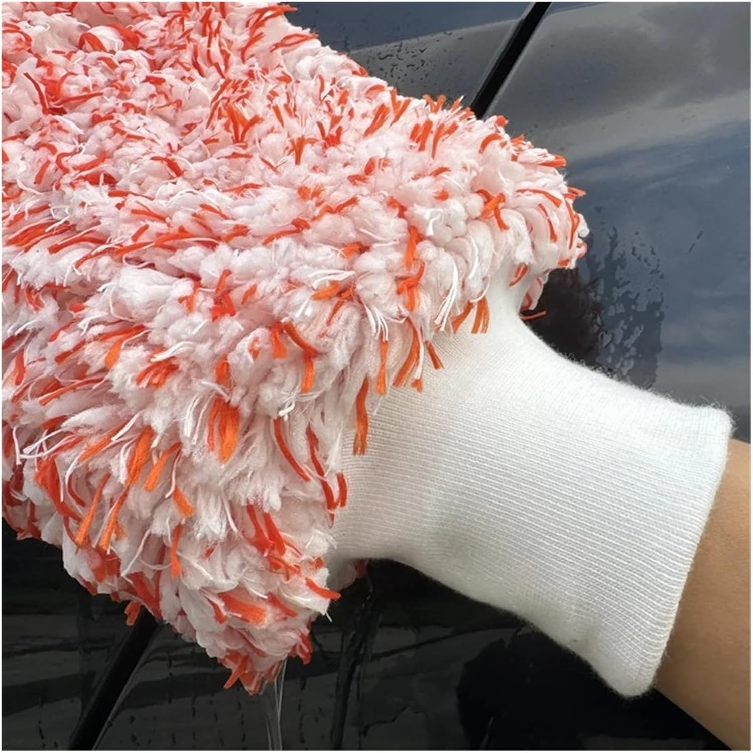 Compatible for Professinal Car Detailing Tools Super Microfiber Wash Pad(5 Orange Mitt)