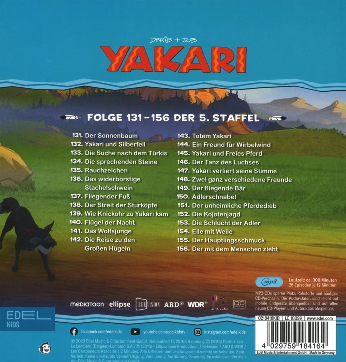 Yakari - Staffelbox 5 (mp3-CD) - Die Original-Hörspiele zur TV-Serie (Folge 131 - 156)