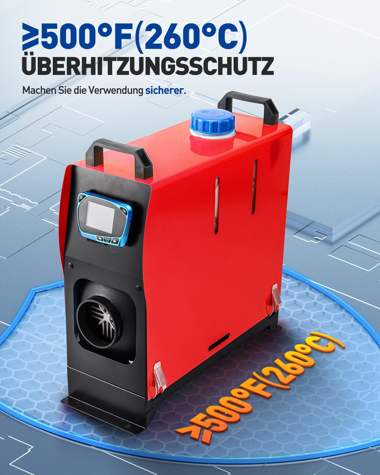 8 kW 24 V Nagrzewnica powietrza na olej napędowy, wielofunkcyjny monitor LCD, szybkie nagrzewanie, zdalnie sterowany podgrzewacz postojowy do kamperów, samochodów ciężarowych, przyczep, kamperów tur