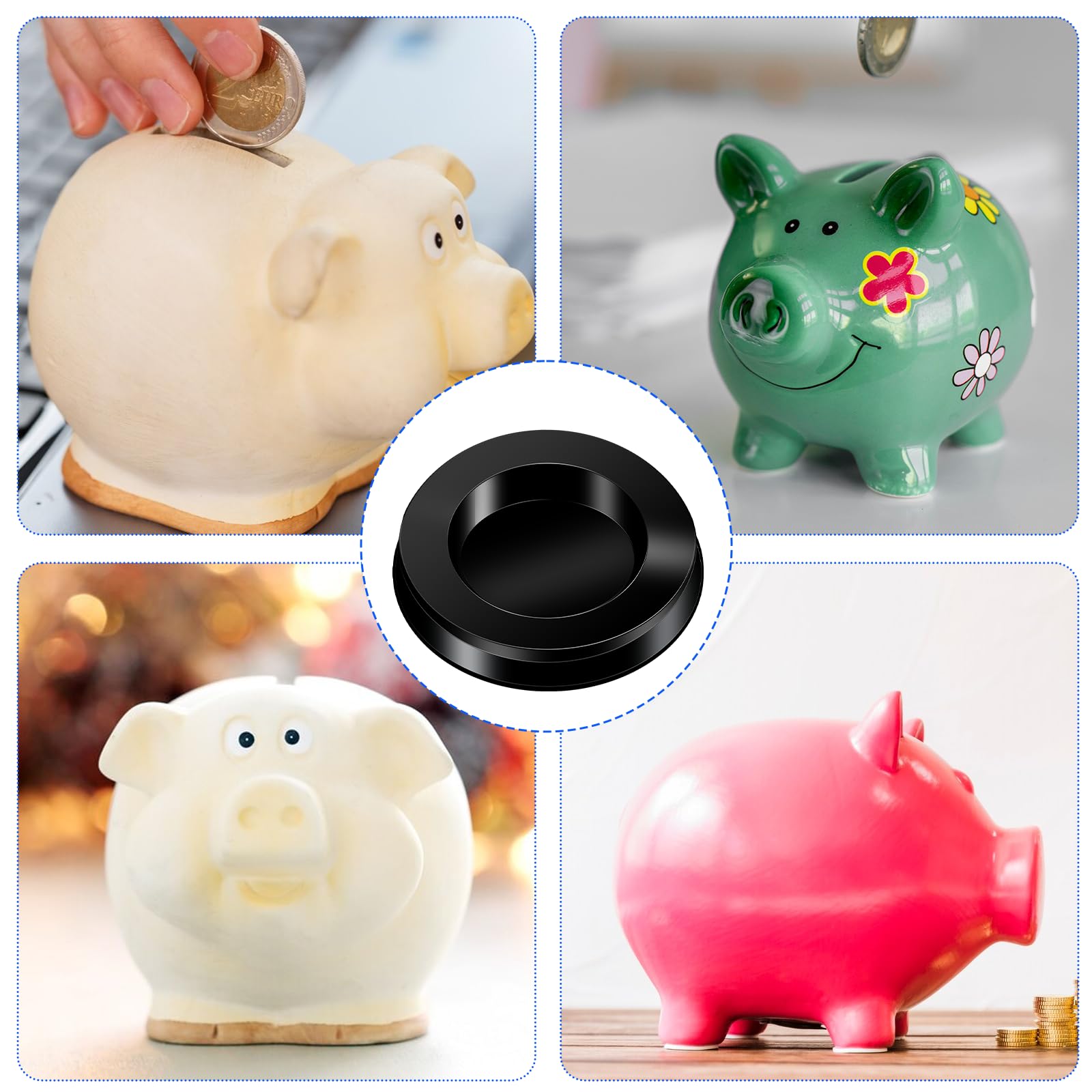 LABRIMP Lot De 10 Bouchons De Rechange Ronds En Caoutchouc Pour Tirelire