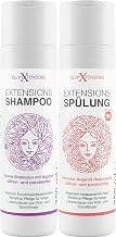 Hair Extensions Shampoo and Conditioner Set – Silicone-Free | High Percentage Argan Oil – For Raw Hair, Real Hair, Extensions Care Hair Extensions Wigs and Hairpieces, 2 x 250 ml