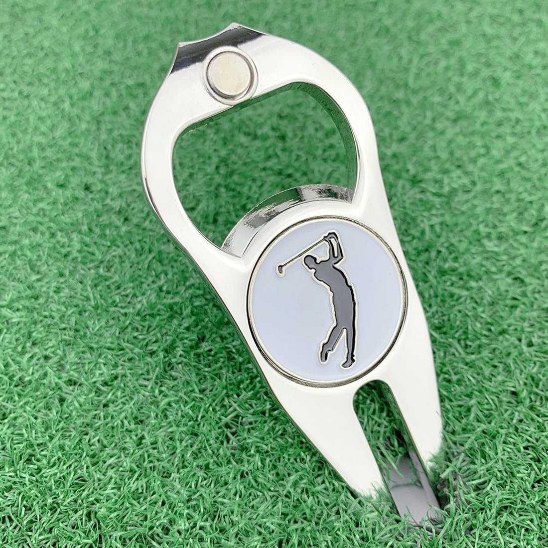Herramientas De Restauración De Golf Arreglapiques Divot Pitch Fork Con Marcador Bola Magnética Portátil