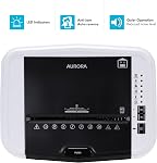 Aurora Professional Grade 120-Sheet Auto Feed Micro-Cut Paper and Credit Card Shredder with 5 Gallon Pullout Basket / 30 Minutes/Security Level P-4 (White/Black)