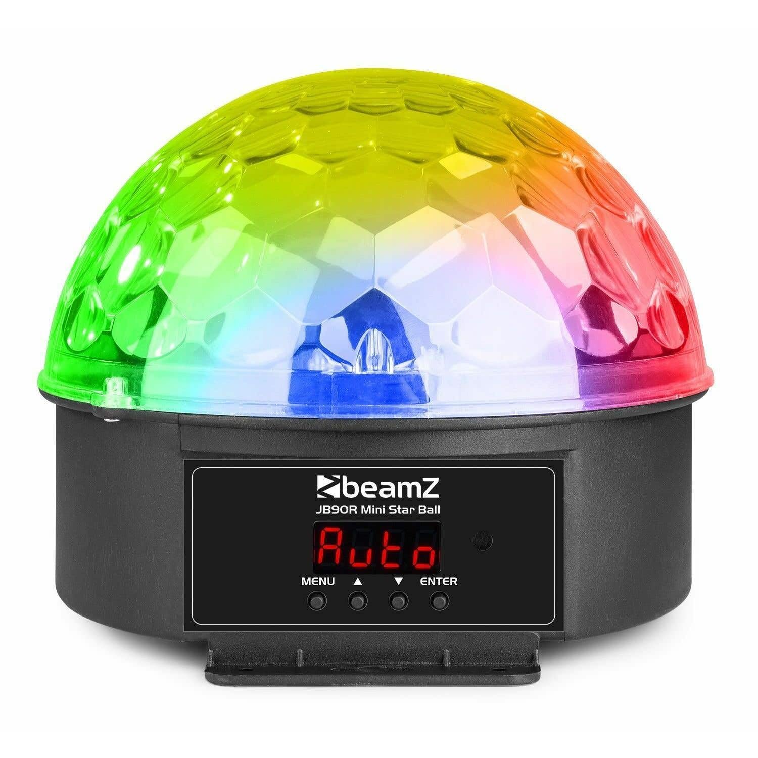BeamZ JB90R Jelly Ball Effet Lumineux 9 x 1W LED, 7 Canaux DMX, 82 Faisceaux Rotatifs, Mode Automatique et Audio, Faible Consommation, Boitier Solide, Télécommande Incluse
