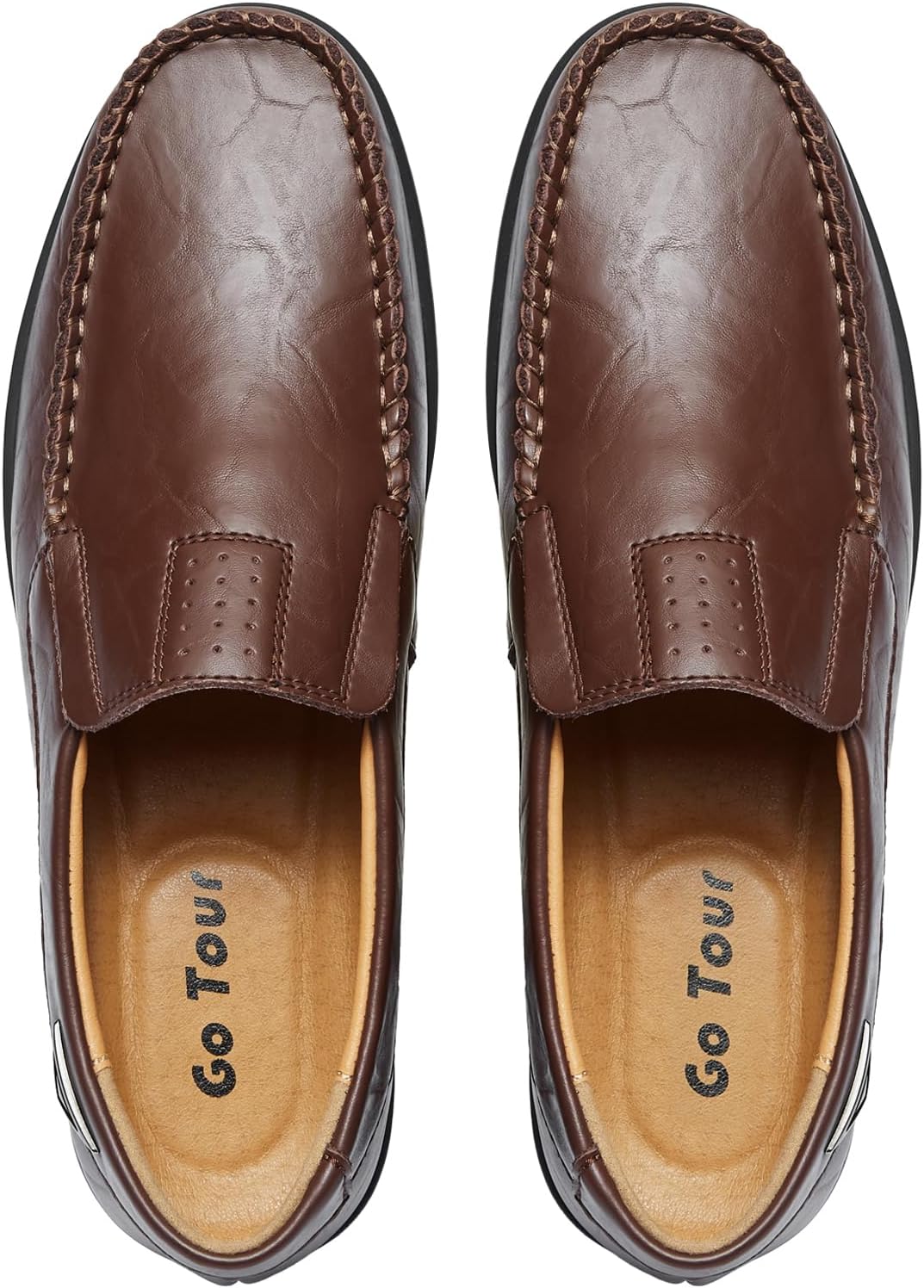 Go Tour Men’s Casual Leather Fashion Slip-on Loafers Shoes