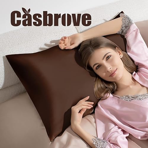 Miniatura 141 de Funda de almohada de seda para cabello y piel, de seda de morera, suave, transpirable, lisa de ambos lados, de seda natural, con cremallera, 1 Azul