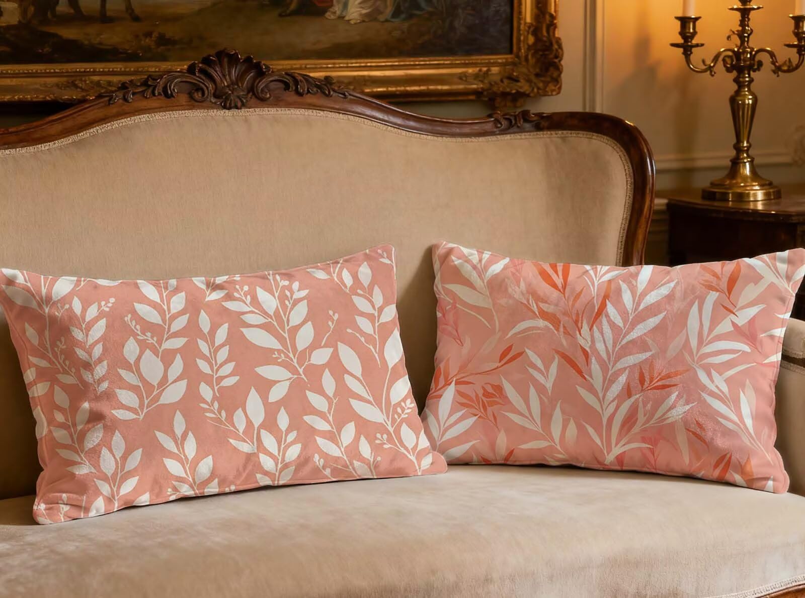 Housse de coussin rose lot de 2 velours 50x70 taie oreiller rectangulaire décoration maison