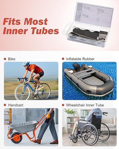 Miniatura 7 de Zacro Bike Tire Repair Kit with Stainless Steel Levers, Bicycle Inner Tube Puncture Patch Kit for MTB E-Bike BMX Scooter