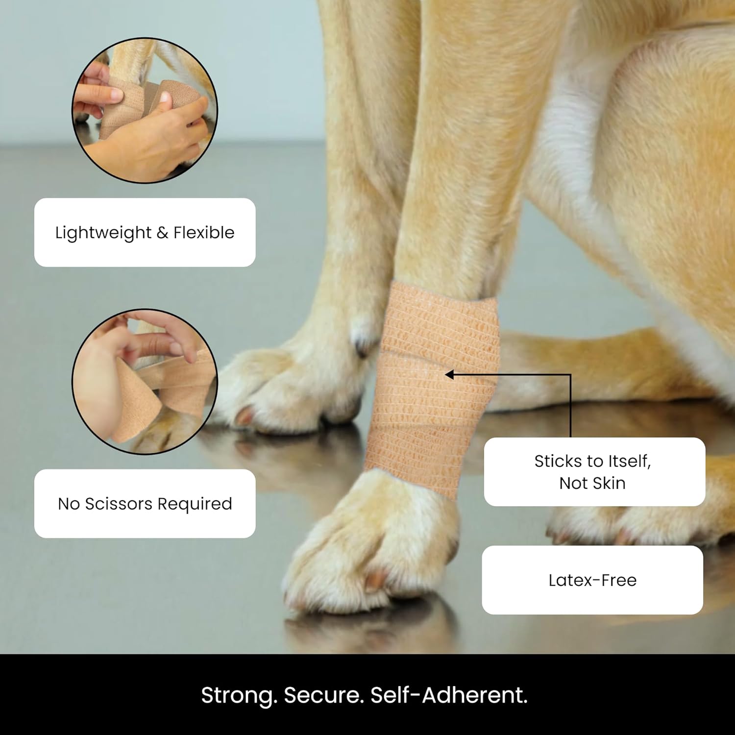 Juvale Cohesive Self-Adherent Bandage Wrap - Elastic Support for Sprains & Sports Tape - Vet Wrap for Horses & Dogs - Hand-Tearable Design & Grip Tape - 24 Rolls, 3 in x 5 yd, Multicolor - Image 3